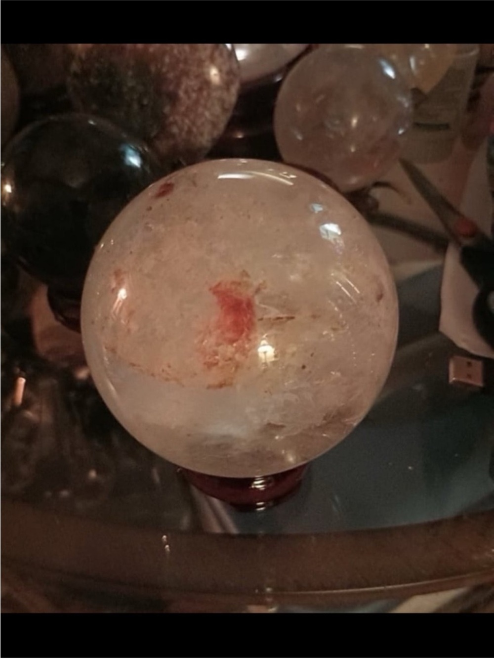 Clear Quartz Sphere HQ with Rainbows - Picture 2 of 8